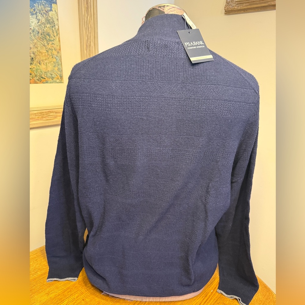 NWT!!! Jos. A. Bank Men's Navy Zip-Up Sweater- Size L - Picture 4 of 4